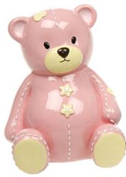 Star Teddy Money Box - Pink